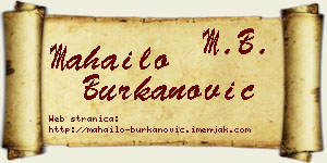 Mahailo Burkanović vizit kartica
